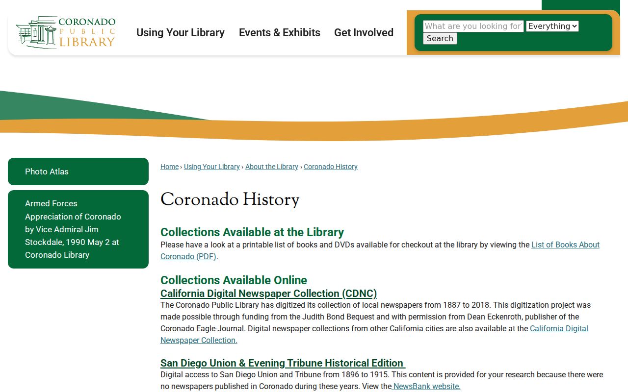 Coronado people search library local history directories