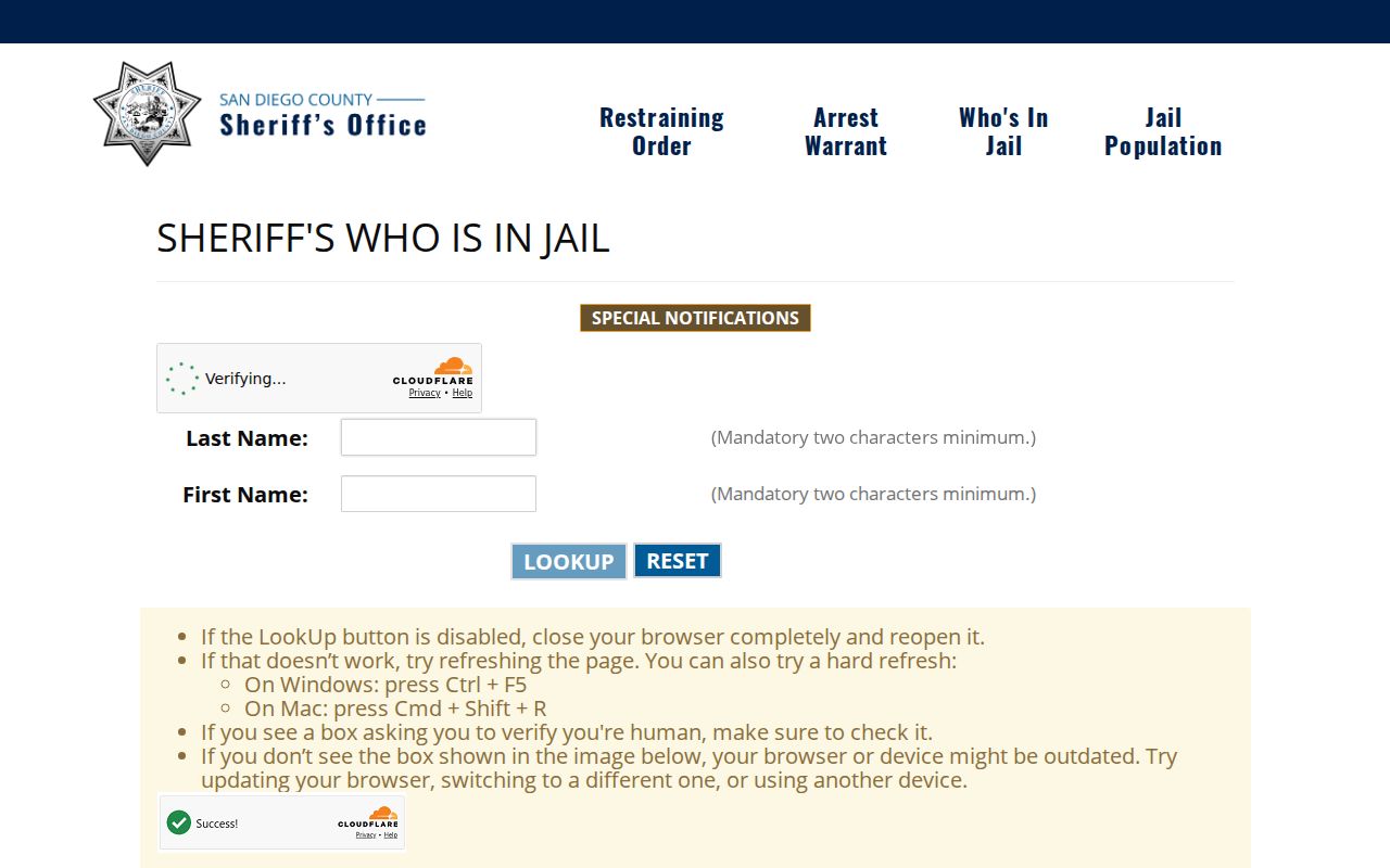 Coronado people search county jail roster