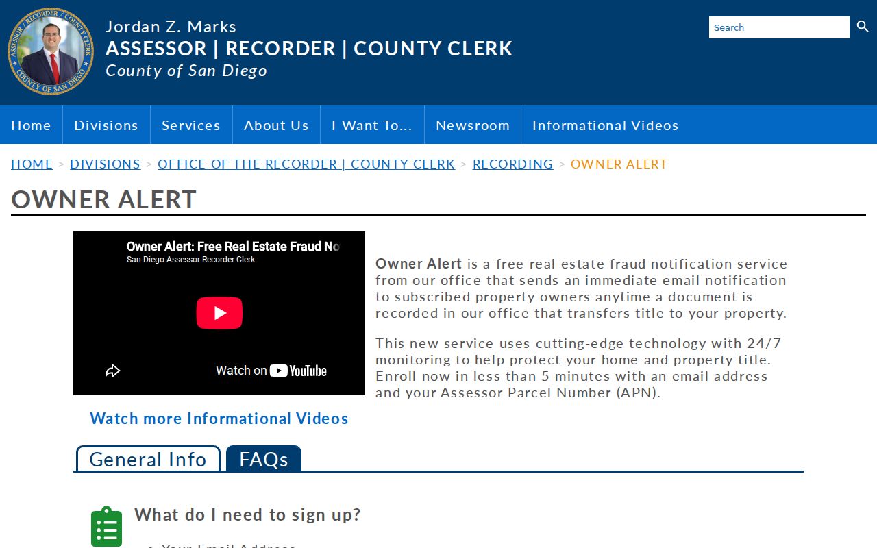 Coronado people search county owner alert