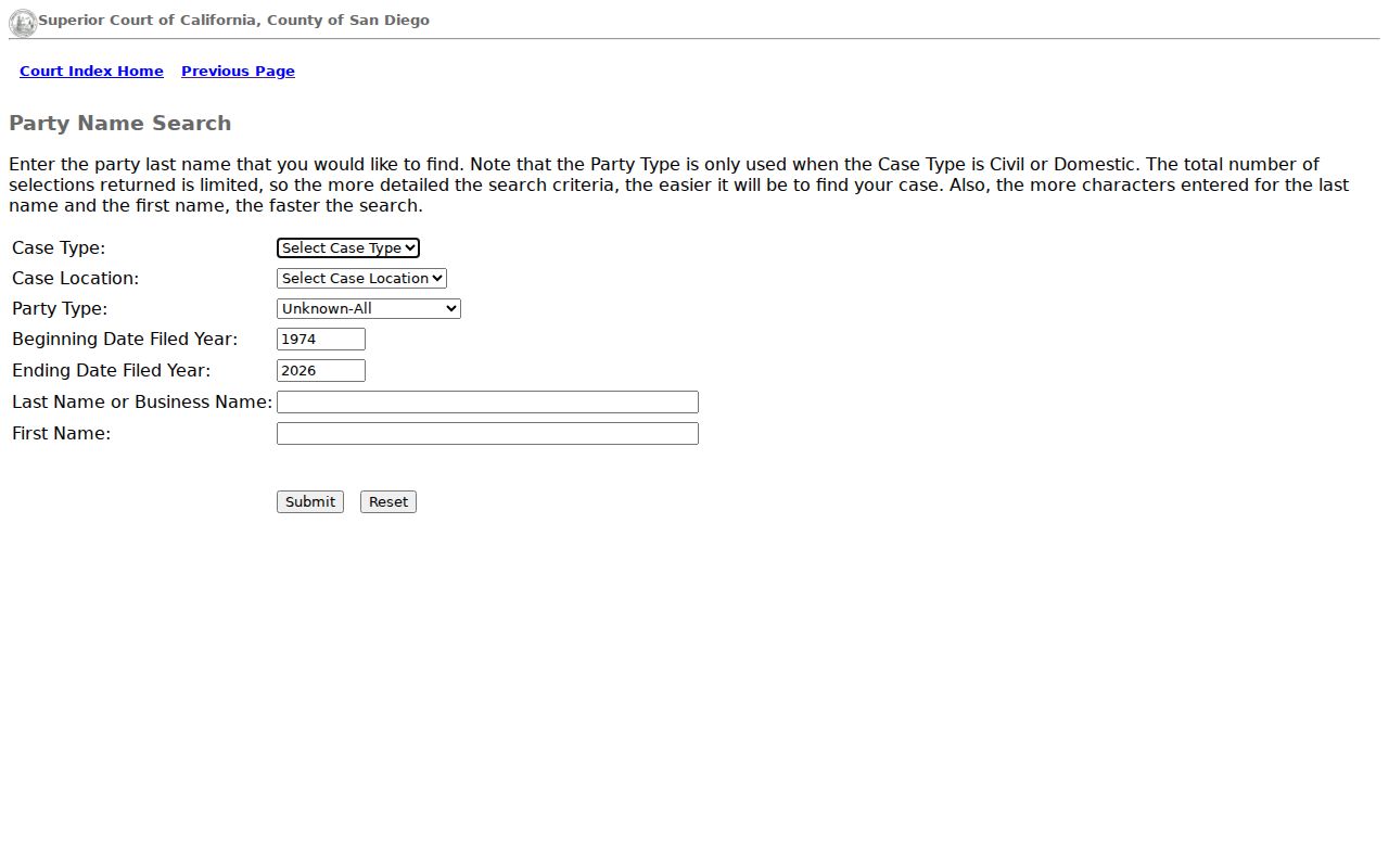 Coronado people search court party name search