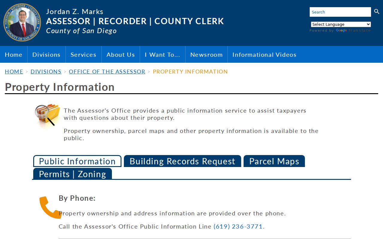 Coronado public records assessor property records access channels